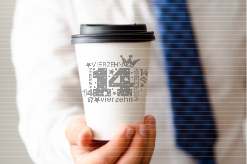 Zahl Vierzehn Plotterdatei SVG DXF