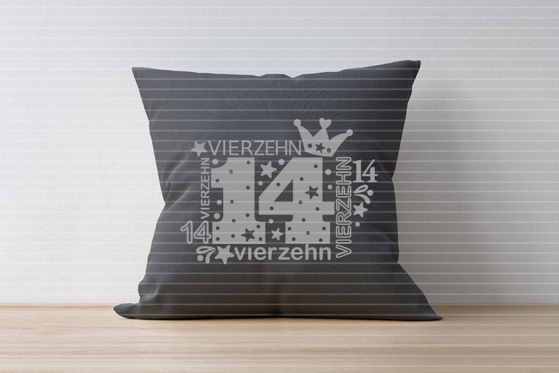 Zahl Vierzehn Plotterdatei SVG DXF