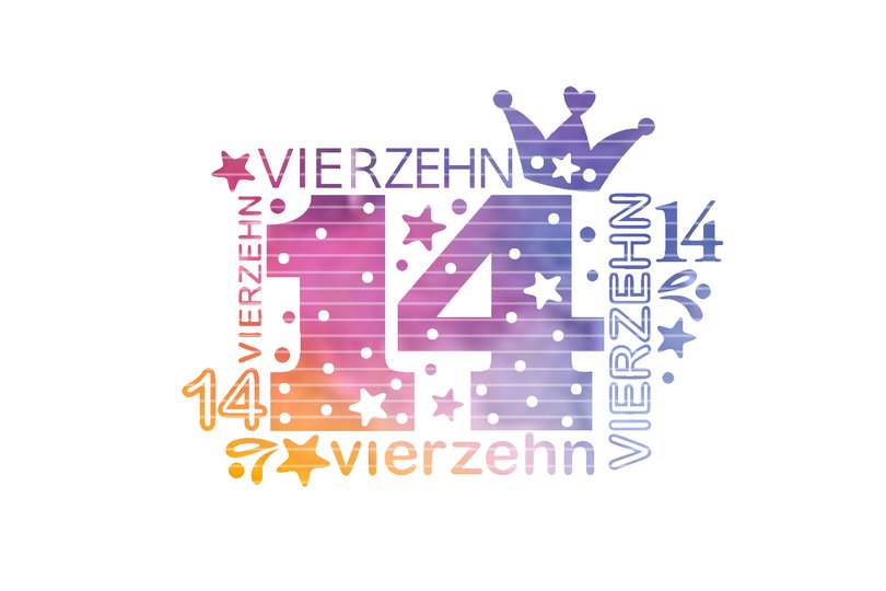 Zahl Vierzehn Plotterdatei SVG DXF
