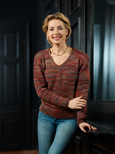 Laos Pullover mit V-Ausschnitt