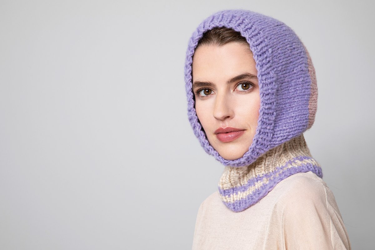 Balaclava-Mütze "Colour Blocks" in Pastellfarben Strickanleitung // PDF