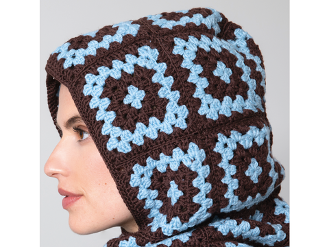 Balaclava / Kapuzenmütze "Grandma" im Granny-Muster Häkelanleitung // PDF