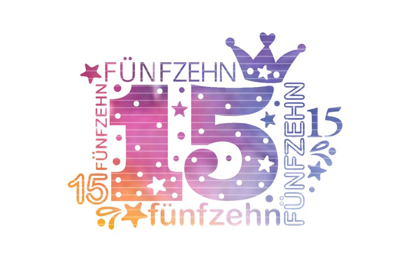 Zahl Fünfzehn Plotterdatei SVG DXF