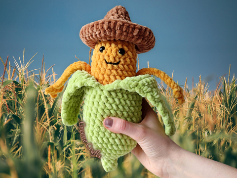 Häkelanleitung: Carlos der Mais mit Mini-Sombrero – Amigurumi für Anfänger