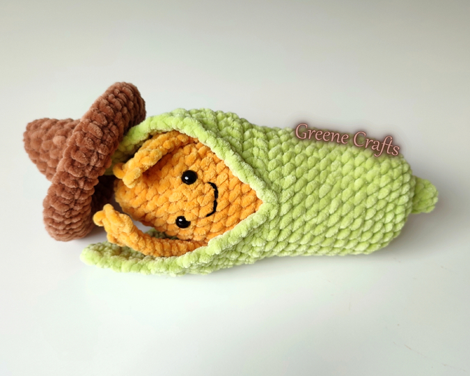 Crochet Corn with Mini Sombrero - Plush Toy - Beginner Crochet Pattern