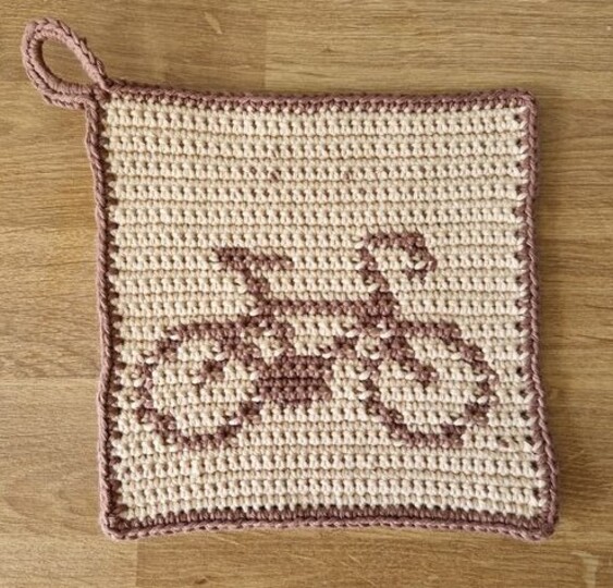 Häkelanleitung Topflappen Fahrrad