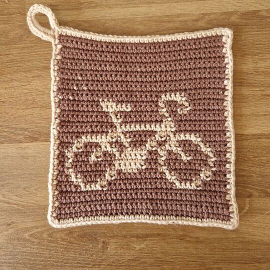 Häkelanleitung Topflappen Fahrrad