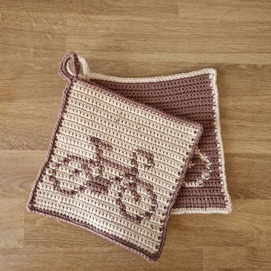 Häkelanleitung Topflappen Fahrrad