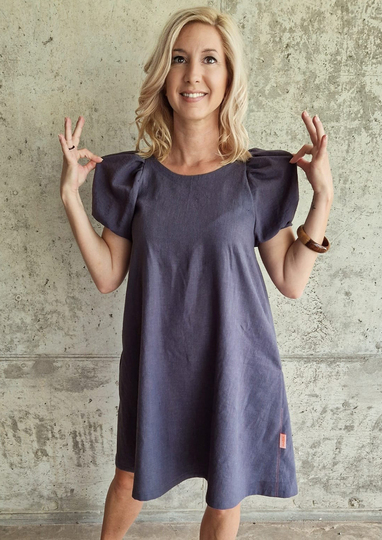 Renate - Damenkleid mit Puffärmel