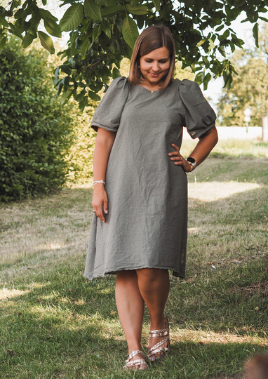 Renate - Damenkleid mit Puffärmel