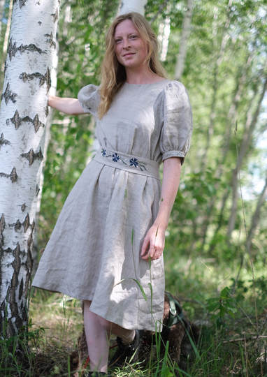 Renate - Damenkleid mit Puffärmel