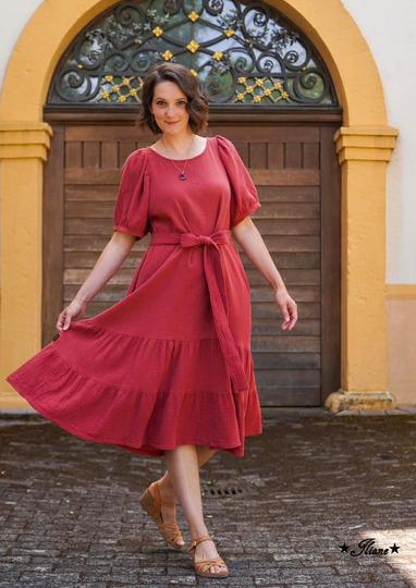 Renate - Damenkleid mit Puffärmel
