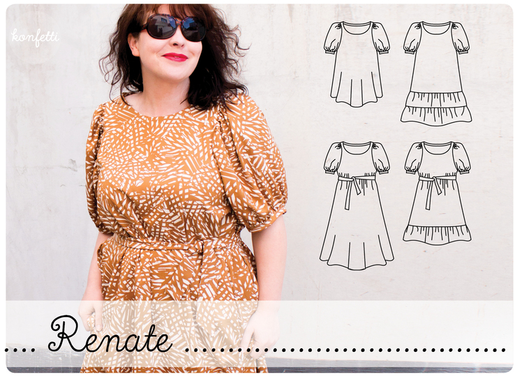 Renate - Damenkleid mit Puffärmel