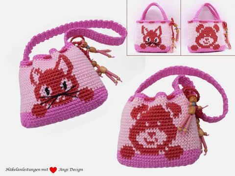 2 Häkelanleitungen für Mädchentaschen / Shopper / Häkeltaschen