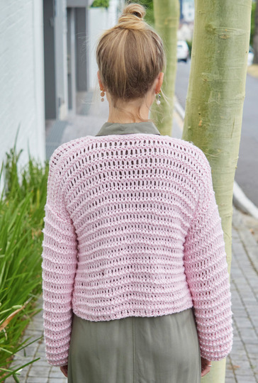 Rosafarbene Jacke in Wickeloptik