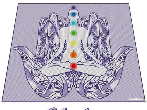Häkelmuster * CHAKRAS - HAMSA * Grafik für C2C Decke