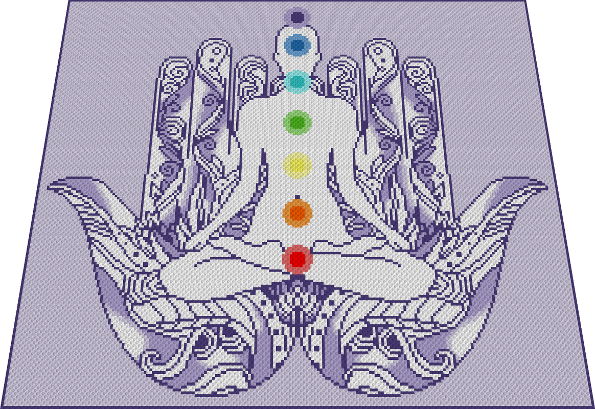 CHAKRAS - HAMSA - pattern for c2c crochet blanket - Image 2
