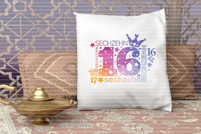 Zahl Sechzehn Plotterdatei SVG DXF