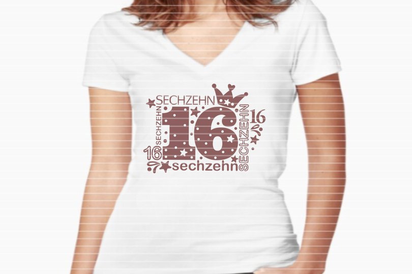 Zahl Sechzehn Plotterdatei SVG DXF