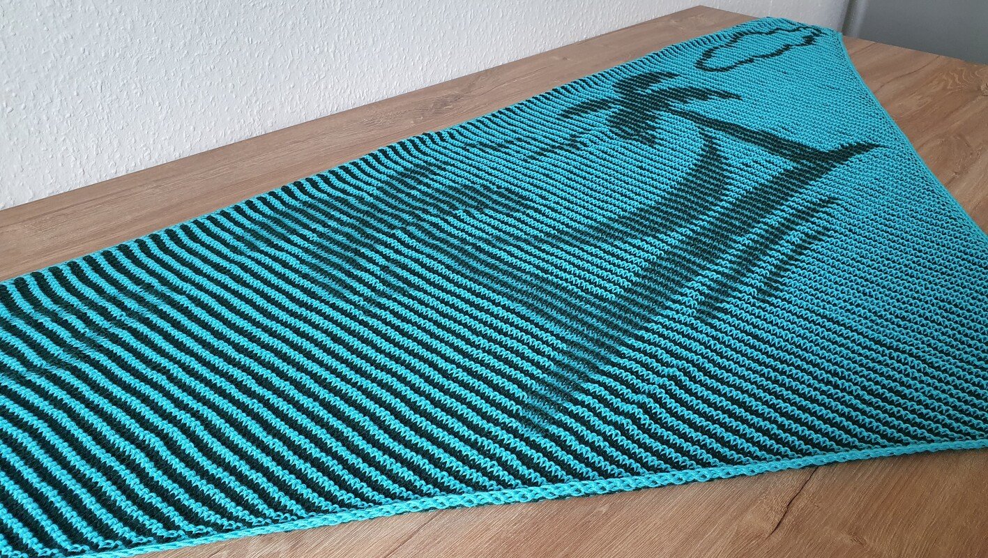 Palms, Shadow Knitting, Illusion Knitting, Motif Shawl - Image 7