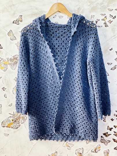 Blue Jeans Hoodie | Cardigan | 7 sizes | Crochet Pattern