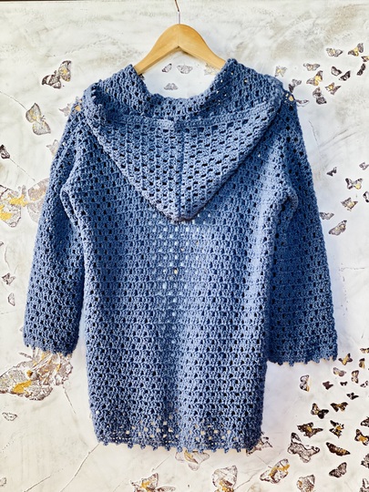 Blue Jeans Hoodie | Cardigan | 7 sizes | Crochet Pattern