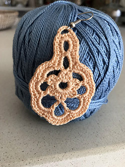 Crochet Earrings Pattern, Crochet Pattern, Peach Cotton Earrings
