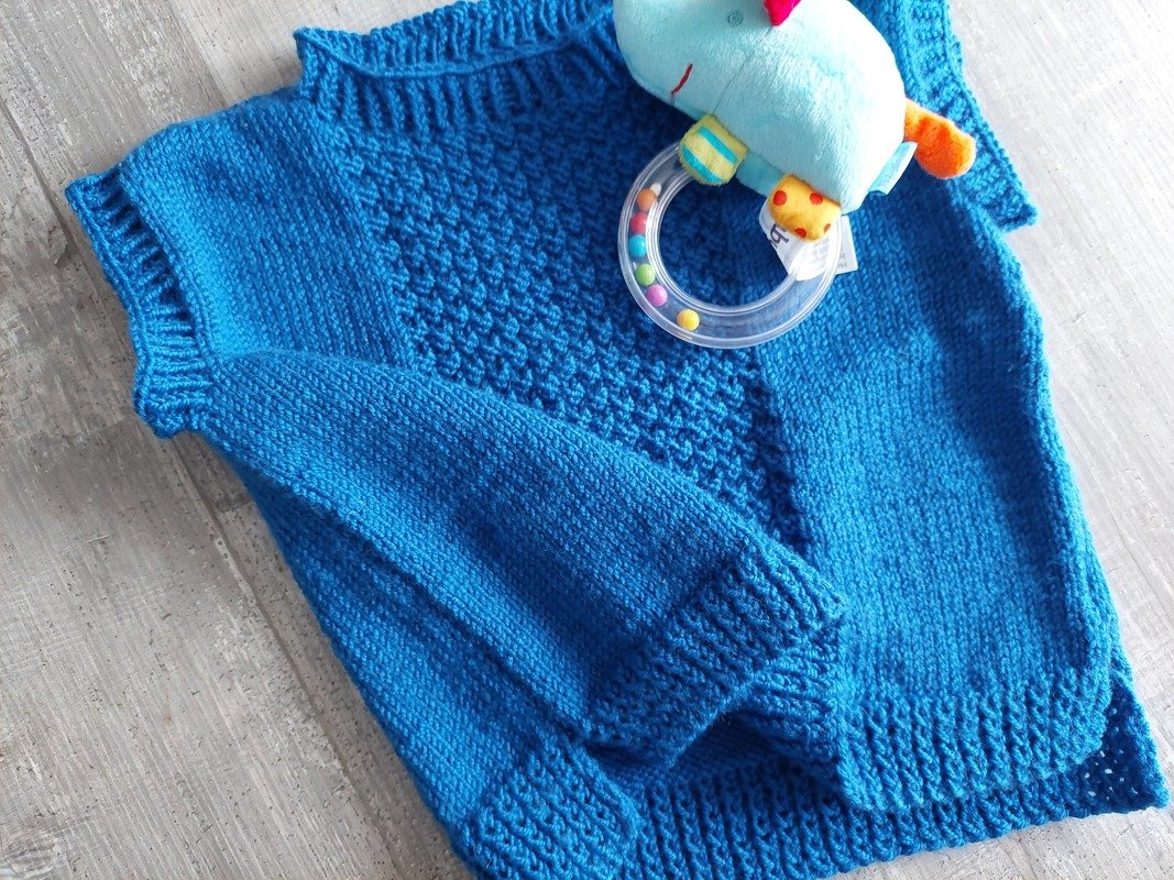 Strickanleitung Baby Pullunder Größe 86/92!