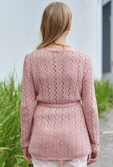 Jacke mit Wickelvorderteil in Lachs