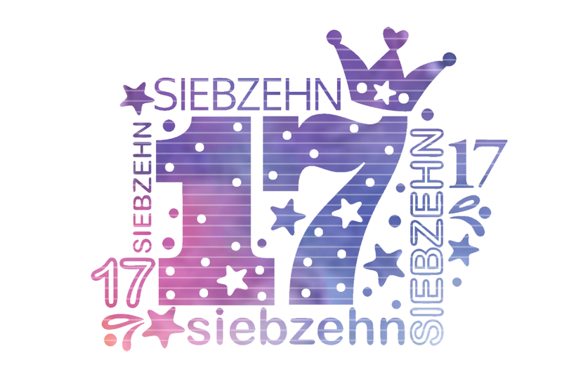 Zahl Siebzehn Plotterdatei SVG DXF