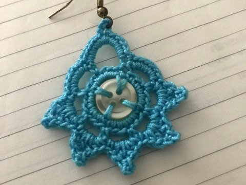 Crochet Button Earrings Pattern, Crochet Pattern, Button Flowers Pattern