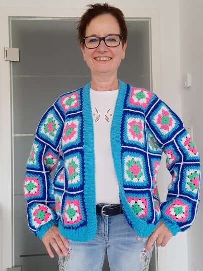 Häkelanleitung Granny Square "Gute Laune" Jacke