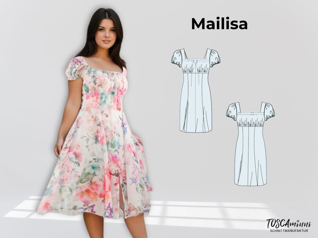 Schnittmuster Kleid Mailisa Gr. 34-54 + Nähanleitung
