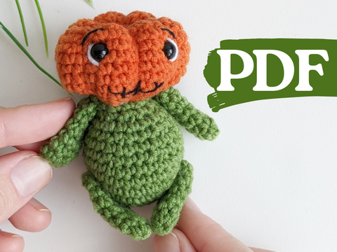 Crochet pumpkin man pattern, amigurumi doll halloween decor, easy crochet p