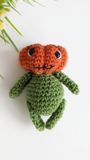 Crochet pumpkin man pattern, amigurumi doll halloween decor, easy crochet p