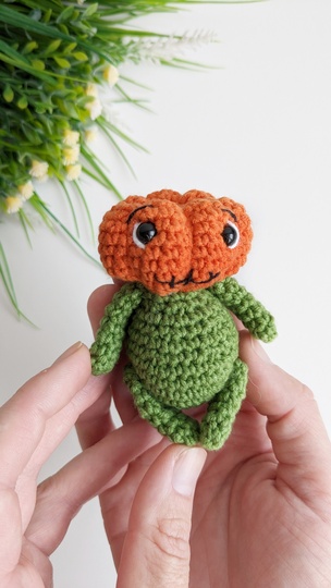 Crochet pumpkin man pattern, amigurumi doll halloween decor, easy crochet p