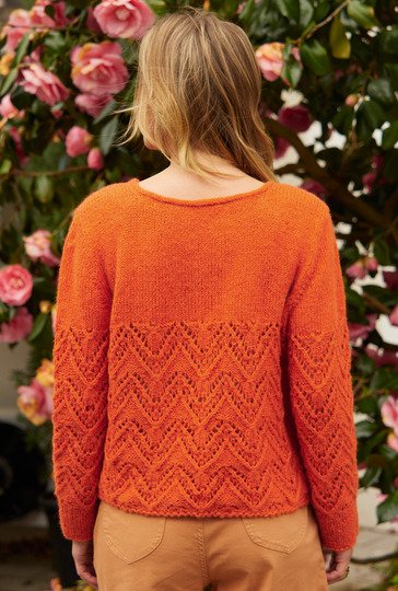 Pullover mit zackenmuster in Orange