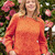 Pullover mit zackenmuster in Orange