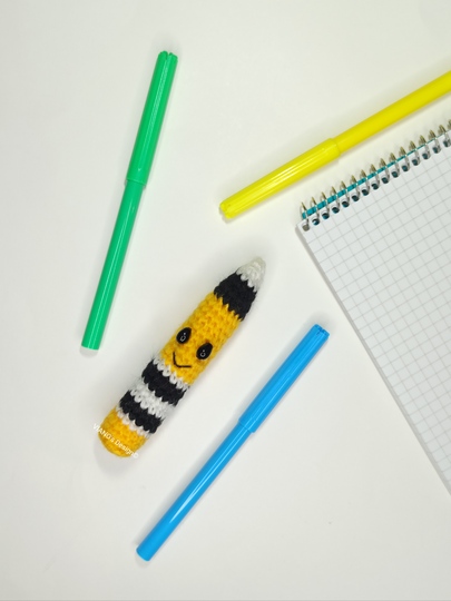 No Sew Crochet Pattern 3in1 Pencils Amigurumi Keychain