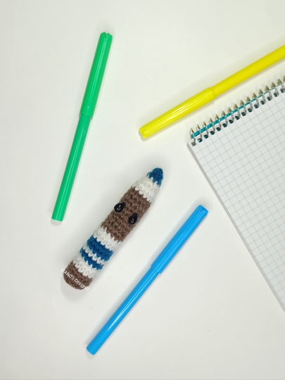 No Sew Crochet Pattern 3in1 Pencils Amigurumi Keychain