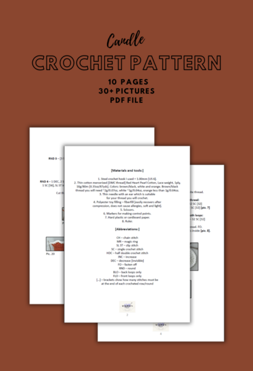 Low Sew Crochet Pattern Christmas Miniature Candle