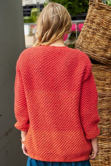 Pullover mit Pikeemuster in Rottönen