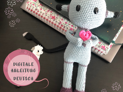 Häkelanleitung Thilo der Roboter, Digitaler Download, PDF Deutsch