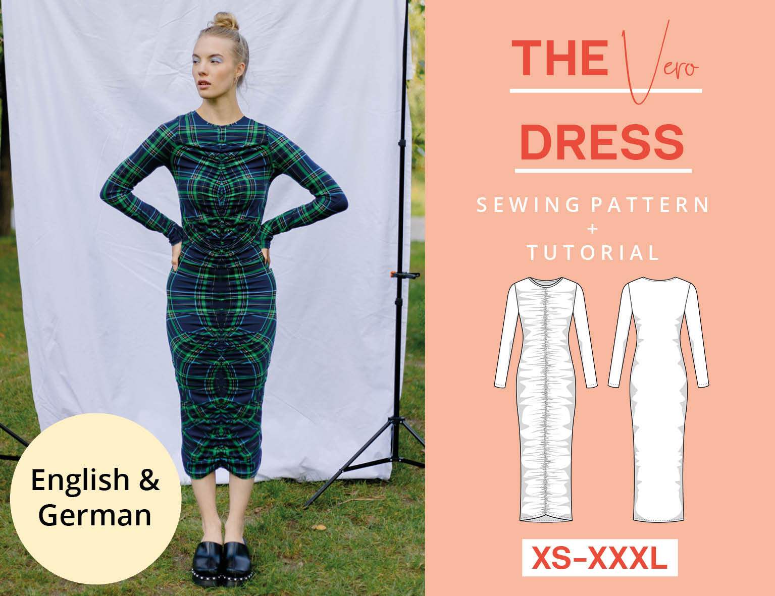 jersey maxi dress sewing pattern Long VERO sample-sale-ss26