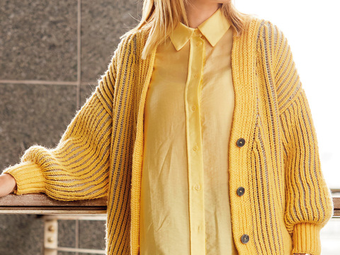 Patentjacke in Gelb und Grau