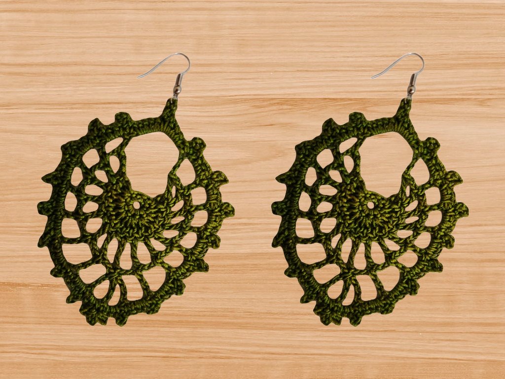 A Crochet Leaf Earrings PDF Pattern - Image 3