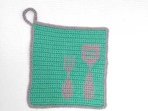 Häkelanleitung Topflappen Besteck