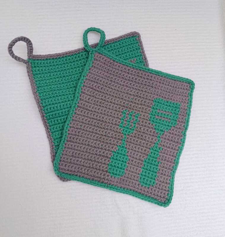 Häkelanleitung Topflappen Besteck - Bild 3