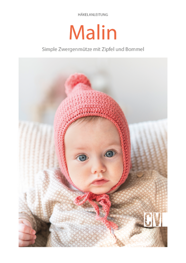 Zwergenmütze / Baby-Mütze "Malin" simpel mit Bommel Häkelanleitung // PDF