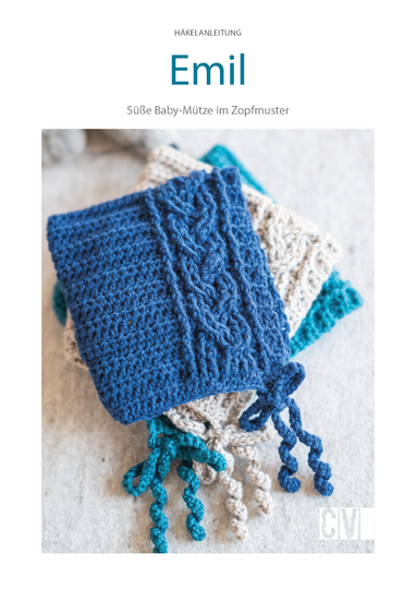 Zwergenmütze / Baby-Mütze "Emil" mit Zopfmuster-Bund Häkelanleitung // PDF